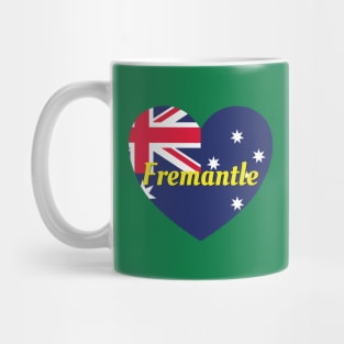 Fremantle WA Australia Australian Flag Heart Mug